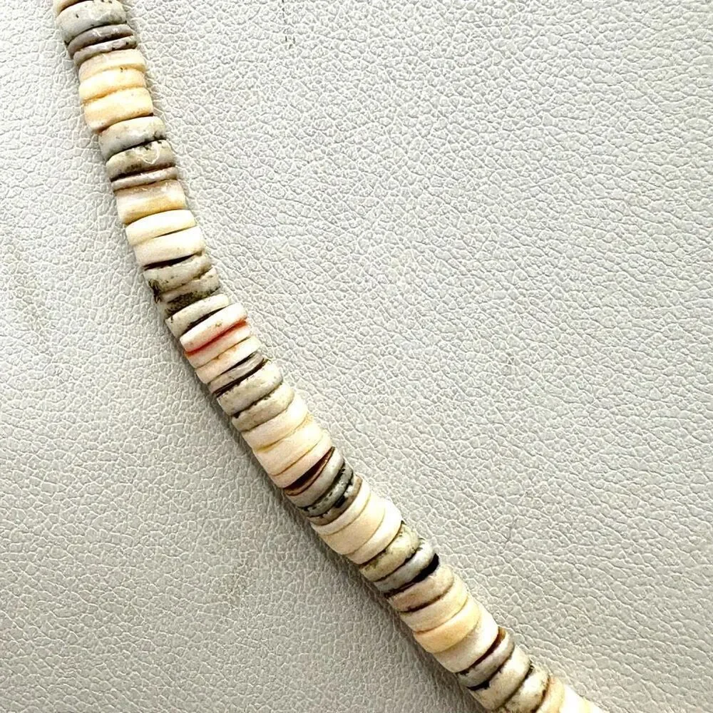 Natural Shell Heishi beaded necklace natural shell